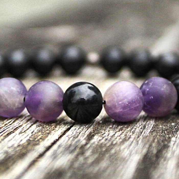 Shungite & Amethyst Wrist Mala
